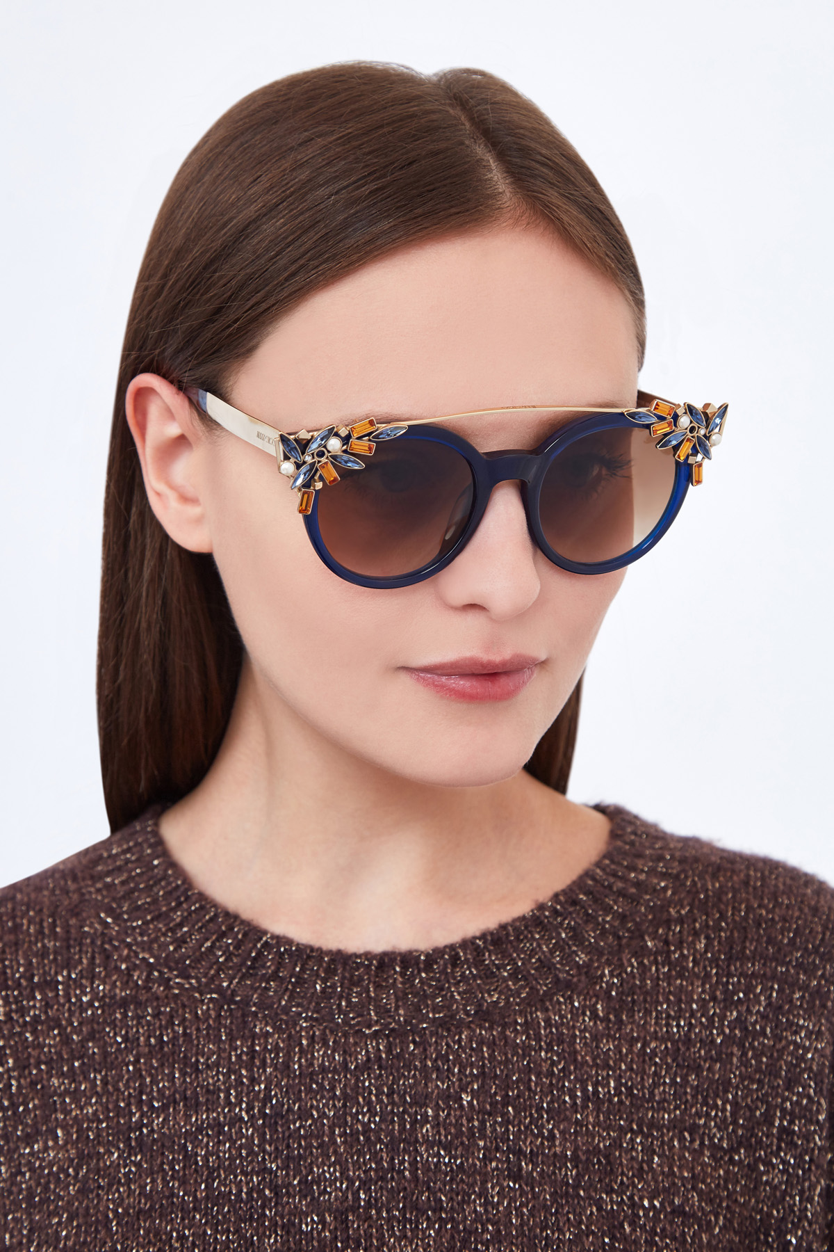 очки JIMMY CHOO  (sunglasses), цвет синий, размер 36 - фото 2